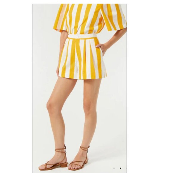 RHODE Pants - RHODE WALKER SHORT in Yellow/White Stripe NWOT S